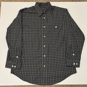 Orvis men 100% cotton button down plaid shit Large